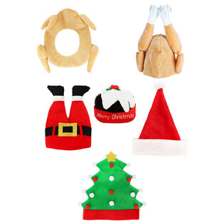 МІКС ЛЮКСОВИХ КУМЕДНИХ НОВОРІЧНИХ ШАПОК - XMAS CAPS (6 шт.)